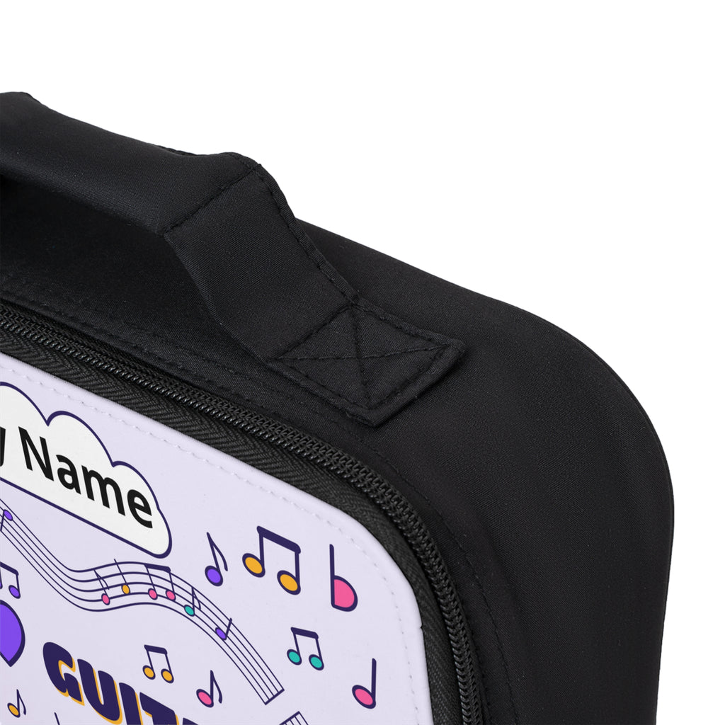 Music-themed Lunch Bag: 'I love guitar' - violet