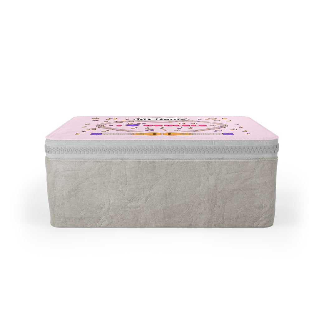 Music-themed Paper Lunch Bag: 'I love ukulele' - pink