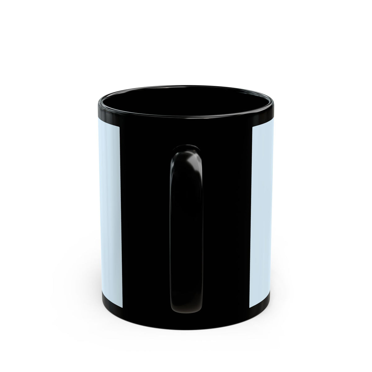 Music-themed Black Mug (11oz, 15oz): 'I love piano' heart - blue