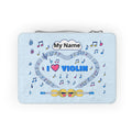 Music-themed Paper Lunch Bag: 'I love violin' - blue
