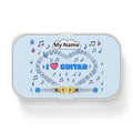 Music-themed Bento Lunch Box: 'I love guitar' - blue