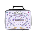 Music-themed Lunch Bag: 'I love saxophone' - violet