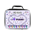 Music-themed Lunch Bag: 'I love piano' - violet