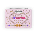 Music-themed Paper Lunch Bag: 'I love guitar' - pink