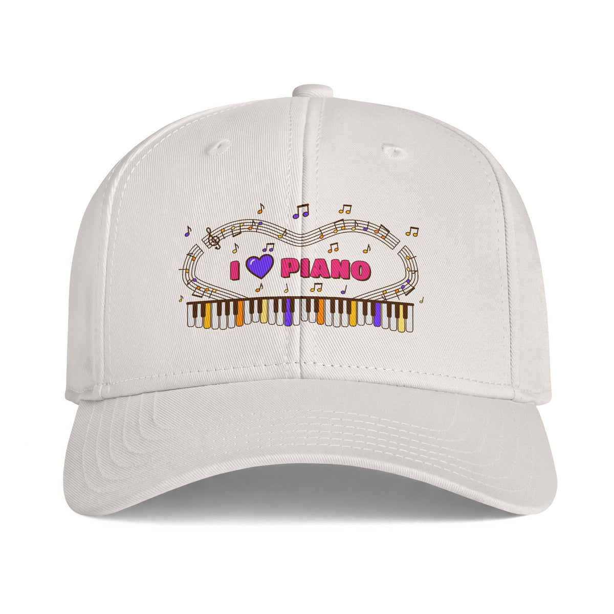 Music-themed Icon Cap: 'I love piano' - pink