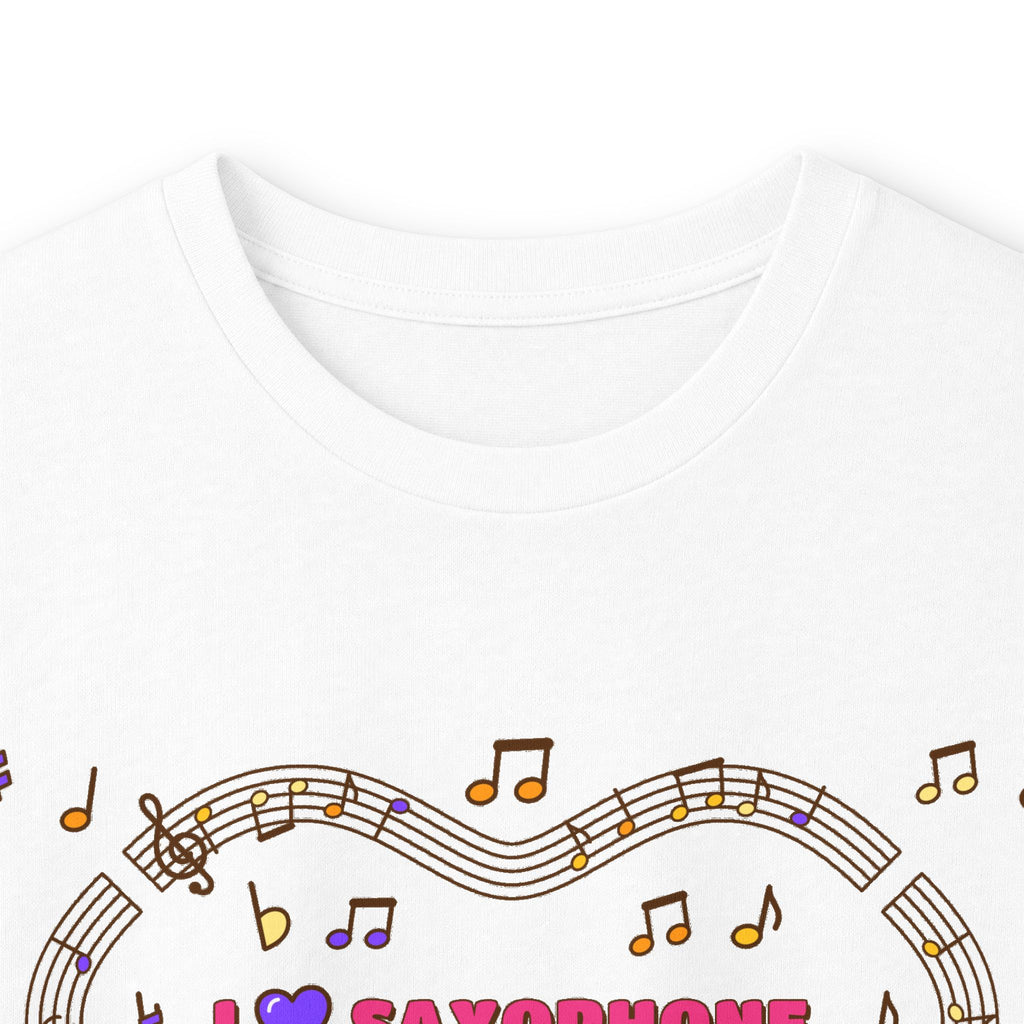 Music-themed Unisex Ultra Cotton Long Sleeve Tee: 'I love saxophone' - pink