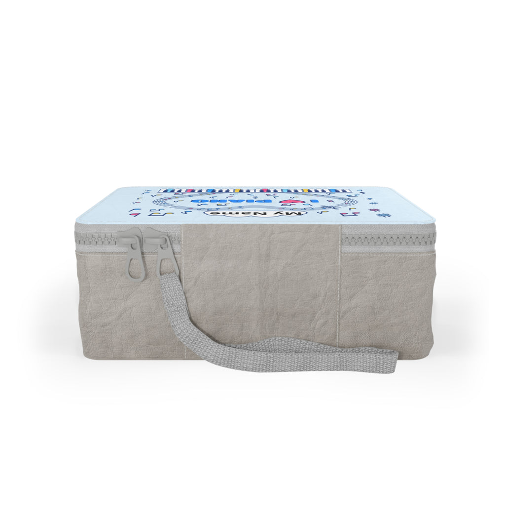Music-themed Paper Lunch Bag: 'I love piano' - blue