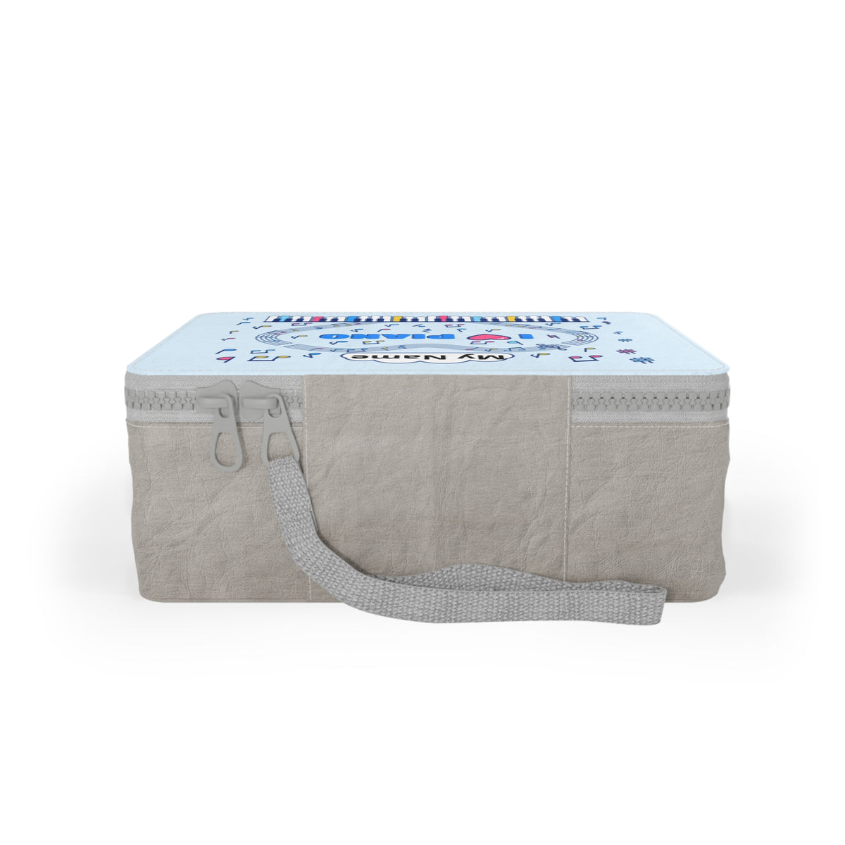 Music-themed Paper Lunch Bag: 'I love piano' - blue