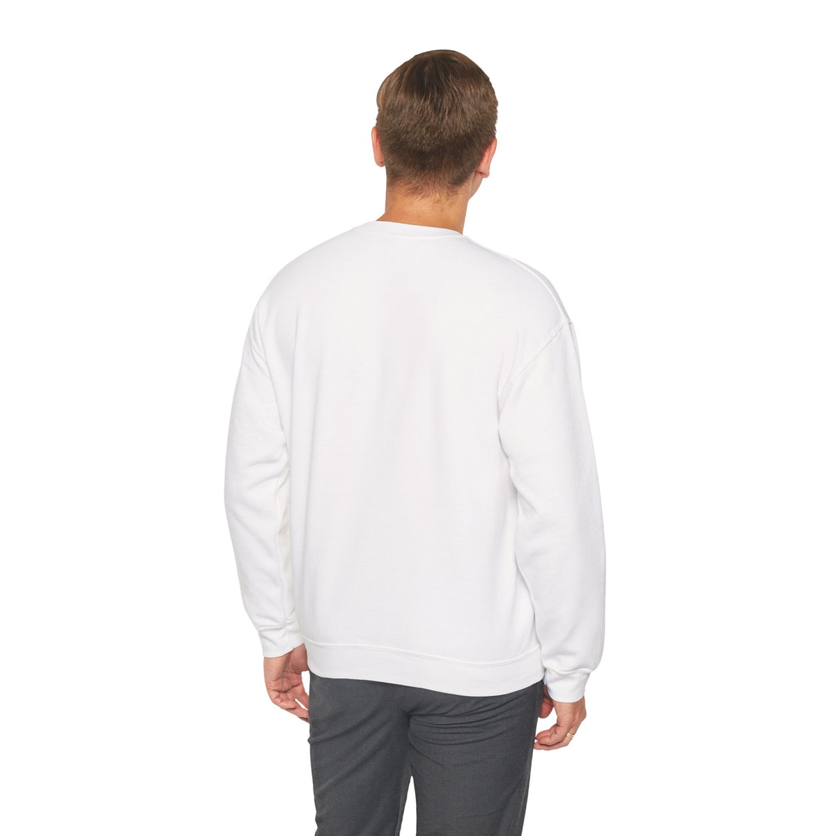 Music-themed Unisex Heavy Blend Crewneck Sweatshirt: 'I love violin' - black on white