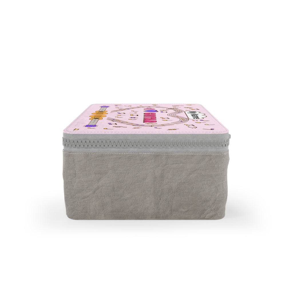 Music-themed Paper Lunch Bag: 'I love guitar' - pink