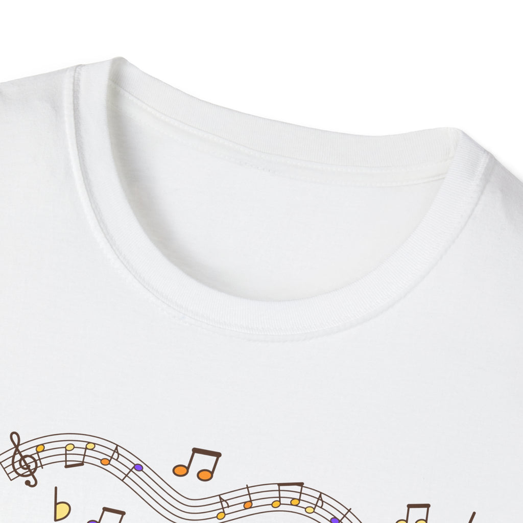 Music-themed Unisex Softstyle T-Shirt: 'I love violin' - pink