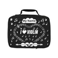 Music-themed Lunch Bag: 'I love violin' - black & white