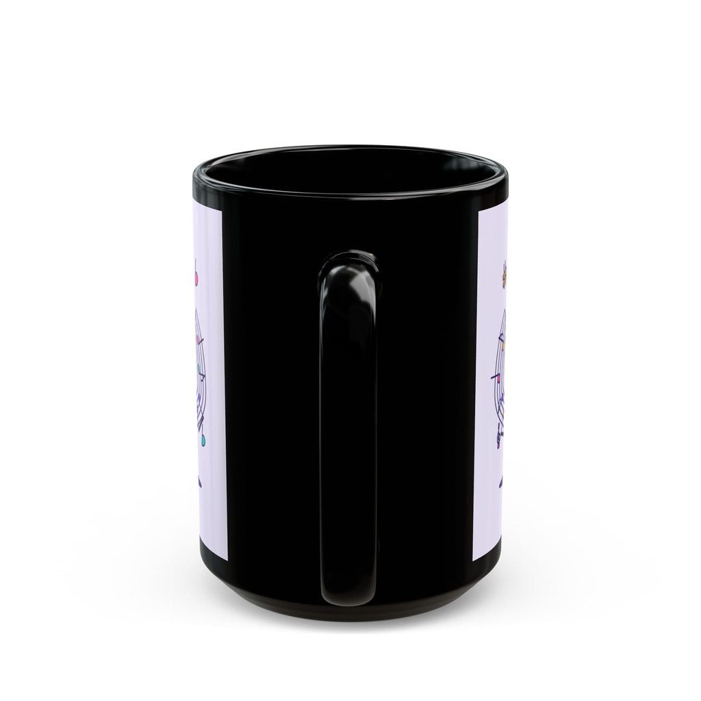 Music-themed Black Mug (11oz, 15oz): 'I love saxophone' - violet