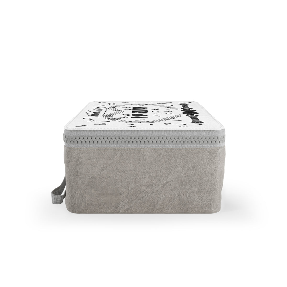 Music-themed Paper Lunch Bag: 'I love guitar' - black on white