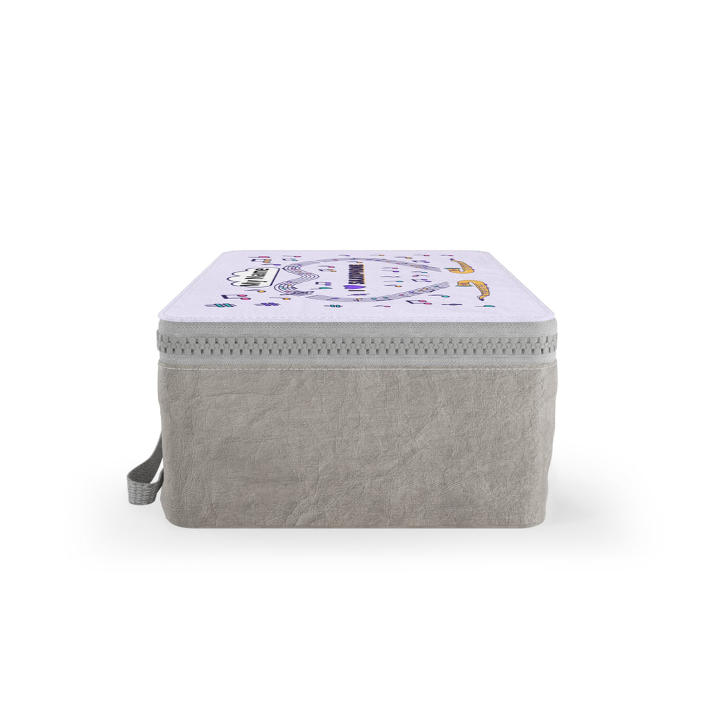 Music-themed Paper Lunch Bag: 'I love saxophone' - violet