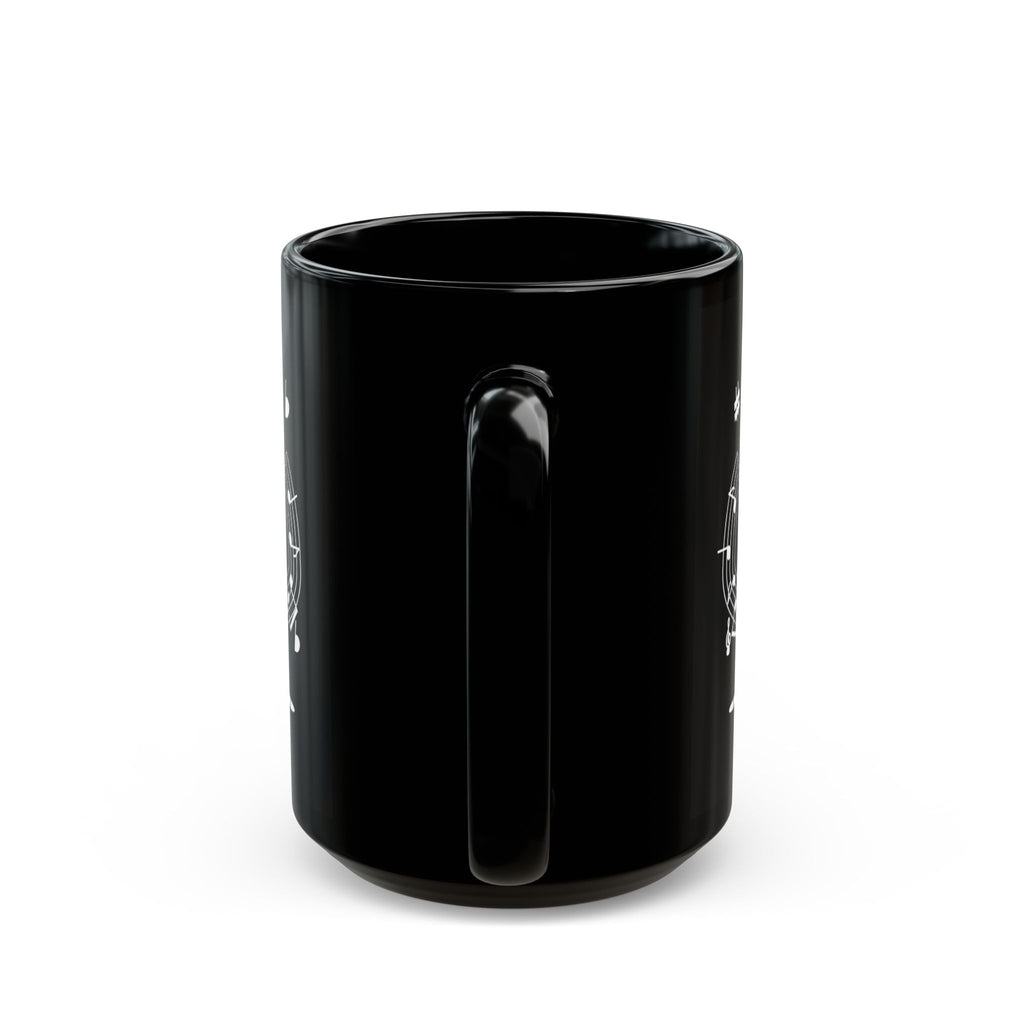 Music-themed Black Mug (11oz, 15oz): 'I love saxophone' - black & white