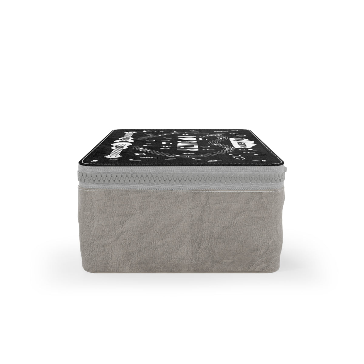 Music-themed Paper Lunch Bag: 'I love guitar' - black & white