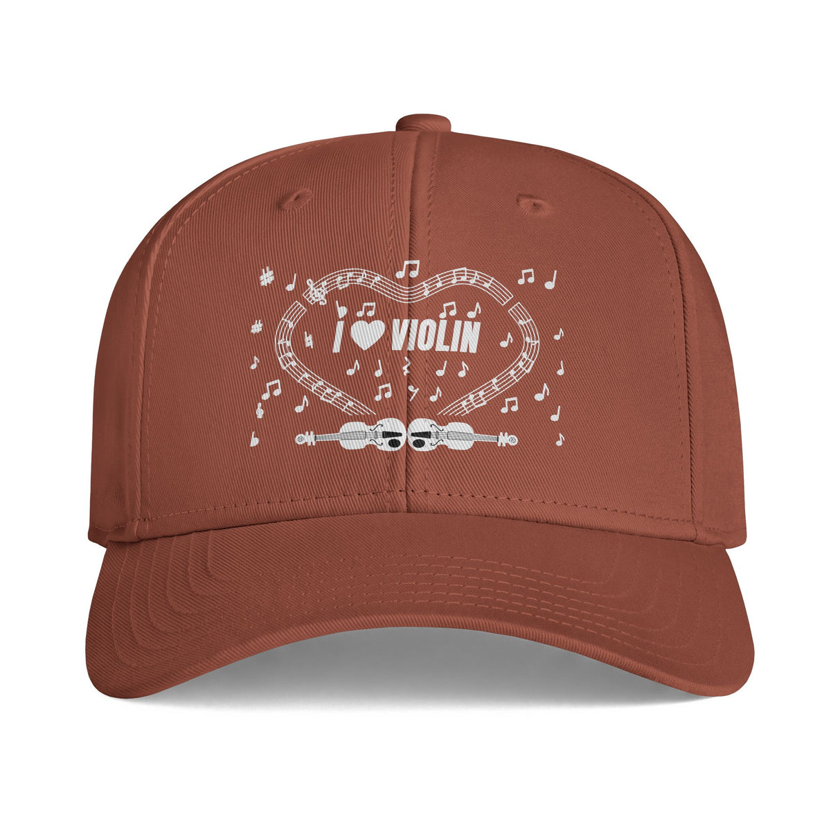 Music-themed Icon Cap: 'I love violin' - black & white