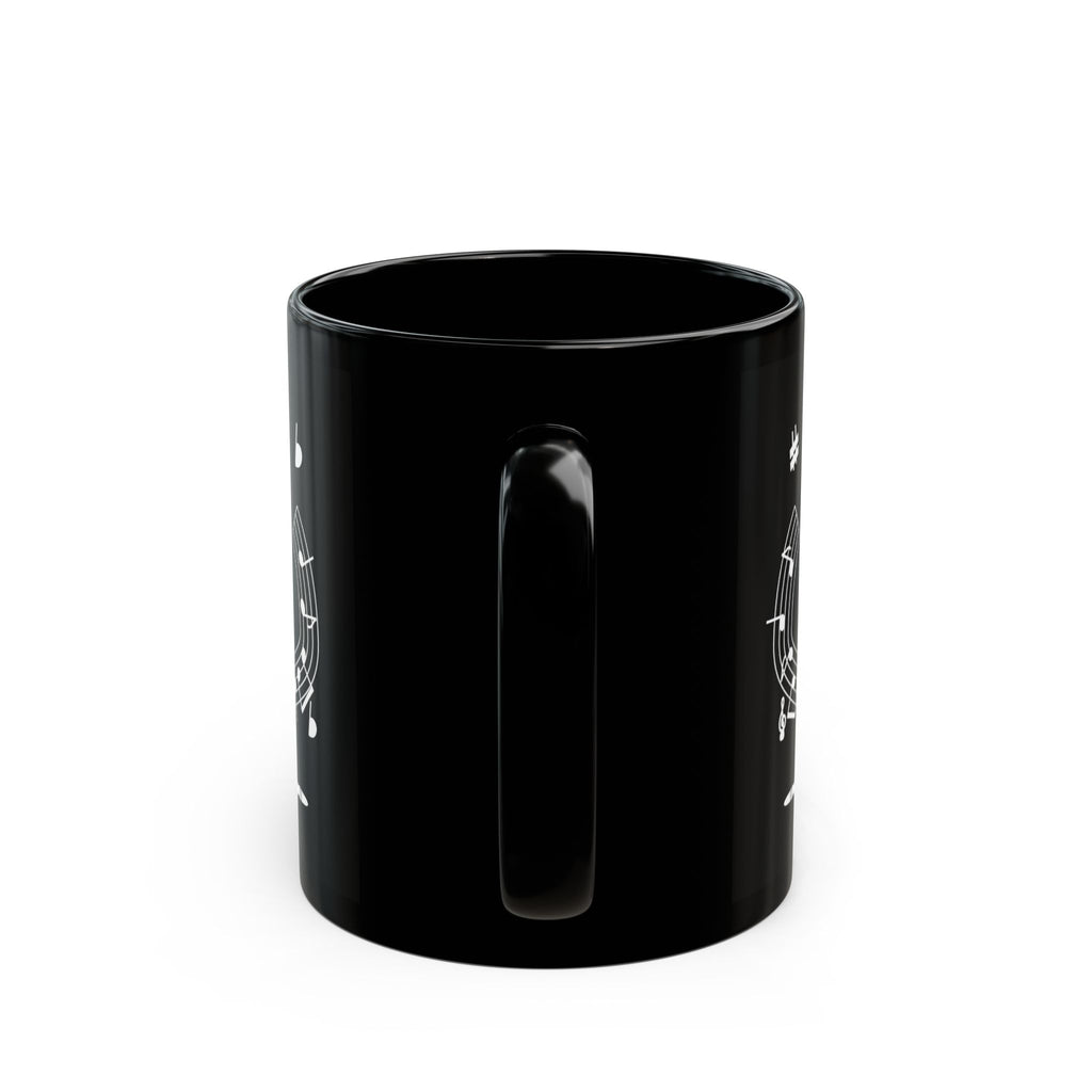Music-themed Black Mug (11oz, 15oz): 'I love saxophone' - black & white