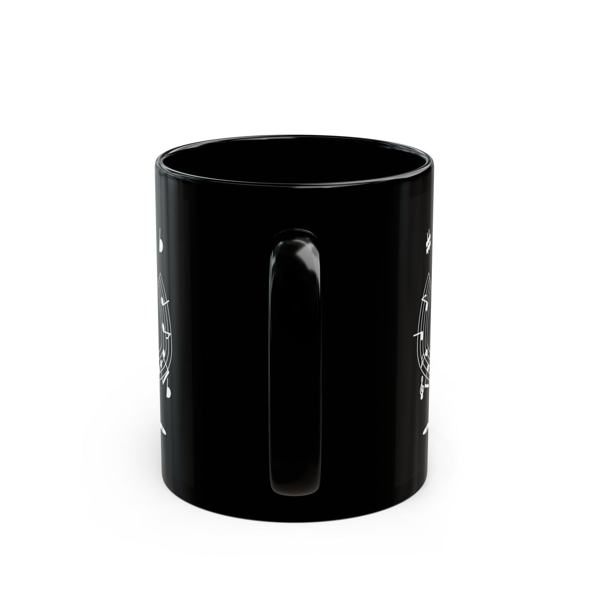Music-themed Black Mug (11oz, 15oz): 'I love saxophone' - black & white