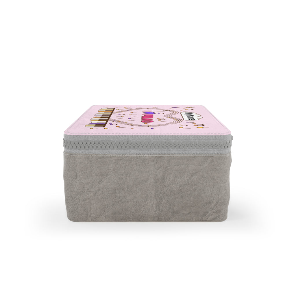 Music-themed Paper Lunch Bag: 'I love piano' - pink