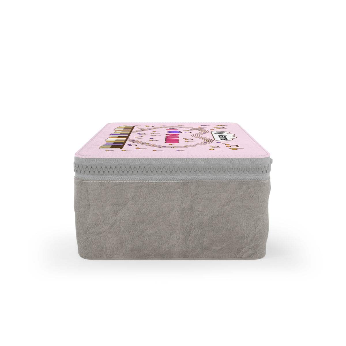 Music-themed Paper Lunch Bag: 'I love piano' - pink
