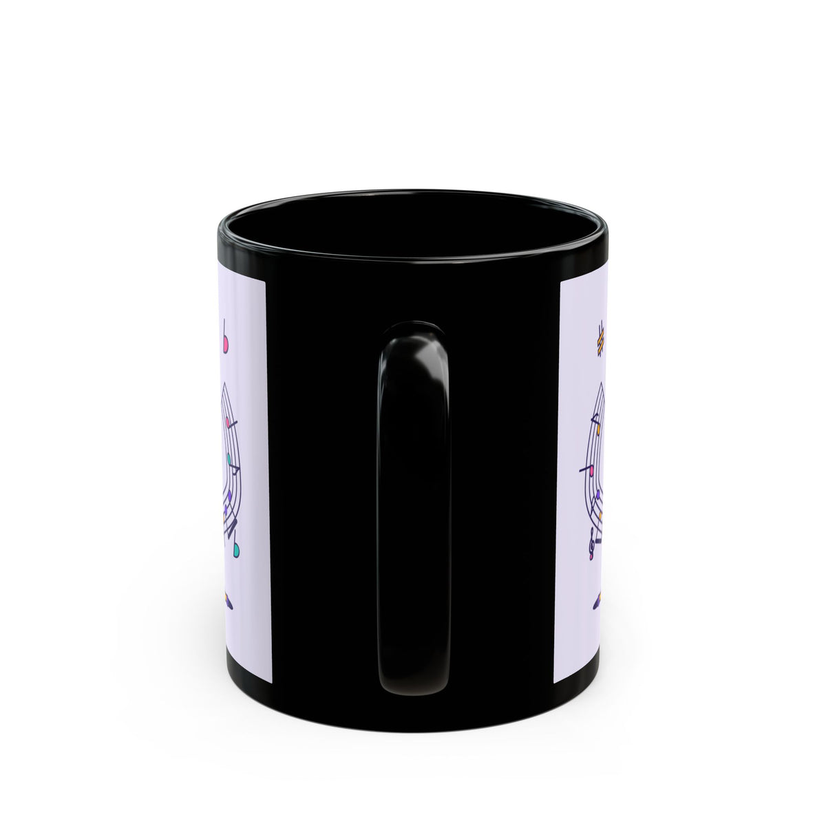 Music-themed Black Mug (11oz, 15oz): 'I love saxophone' - violet