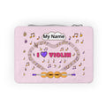 Music-themed Paper Lunch Bag: 'I love violin' - pink