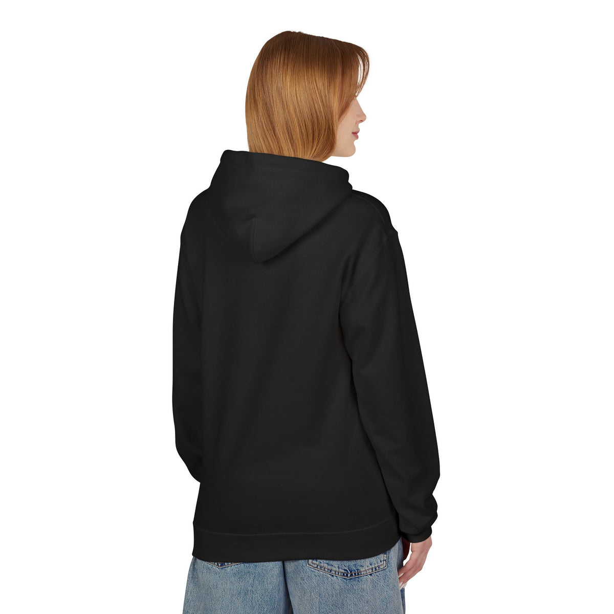 Music-themed Unisex Midweight Softstyle Fleece Hoodie: 'I love piano' - black & white
