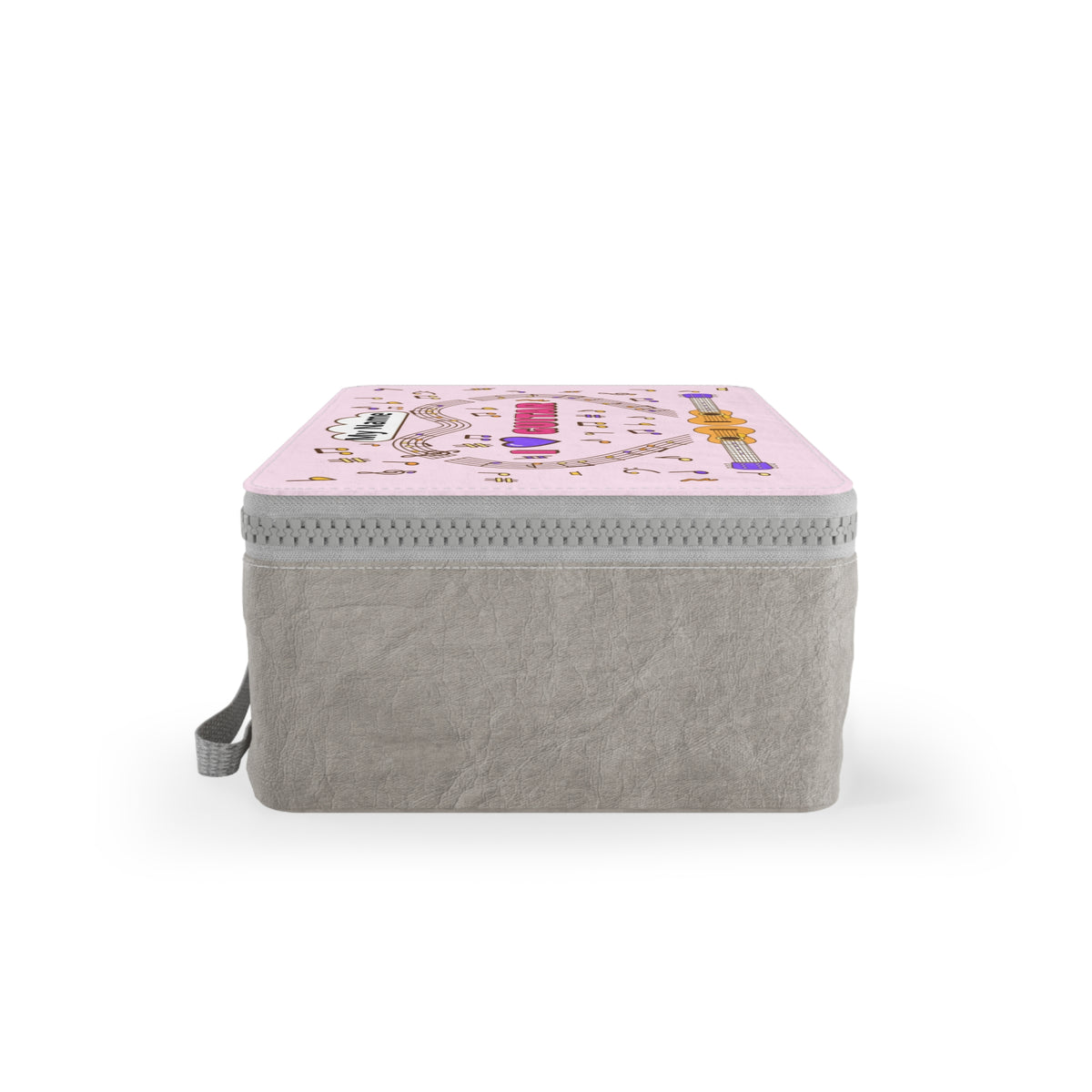 Music-themed Paper Lunch Bag: 'I love guitar' - pink