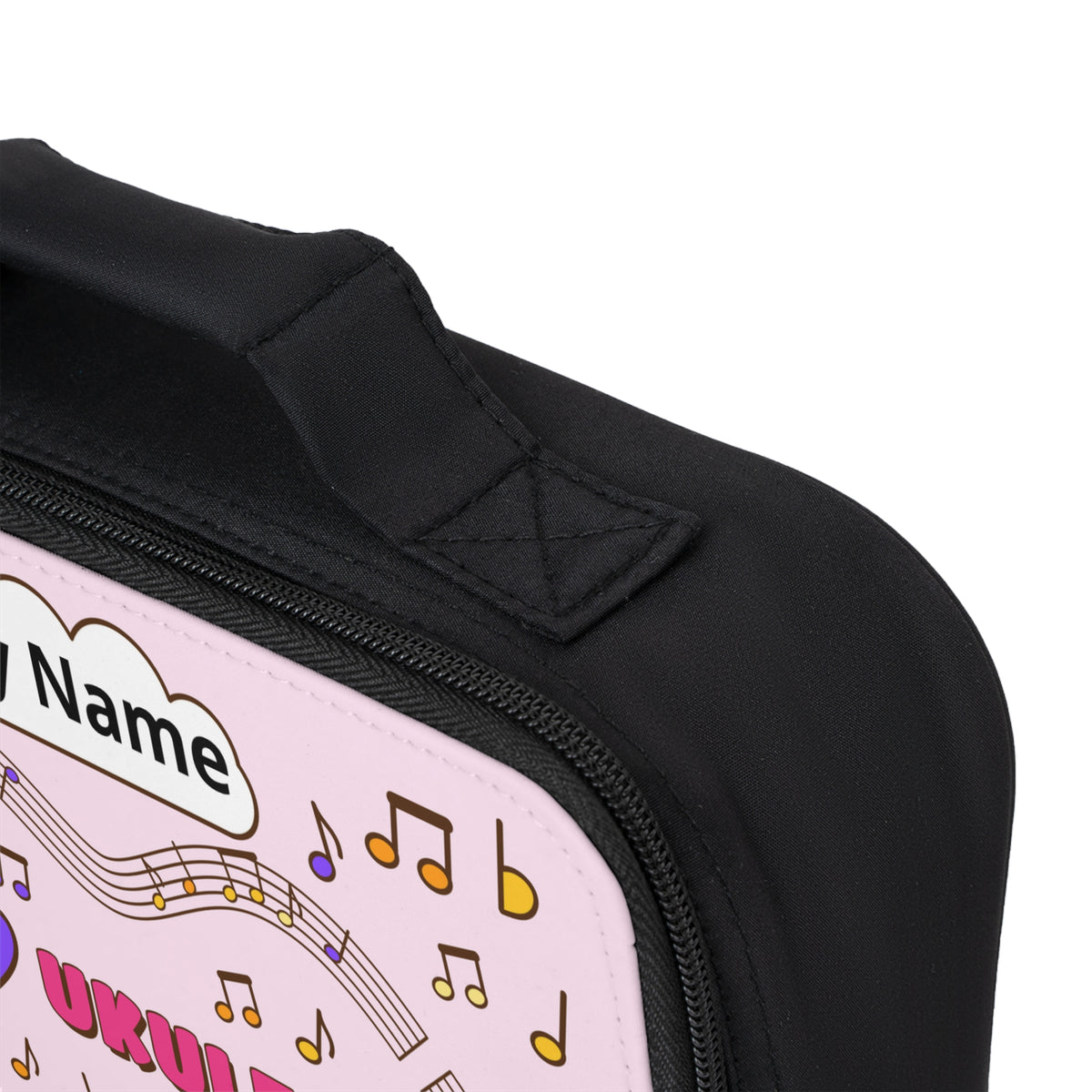 Music-themed Lunch Bag: 'I love ukulele' - pink