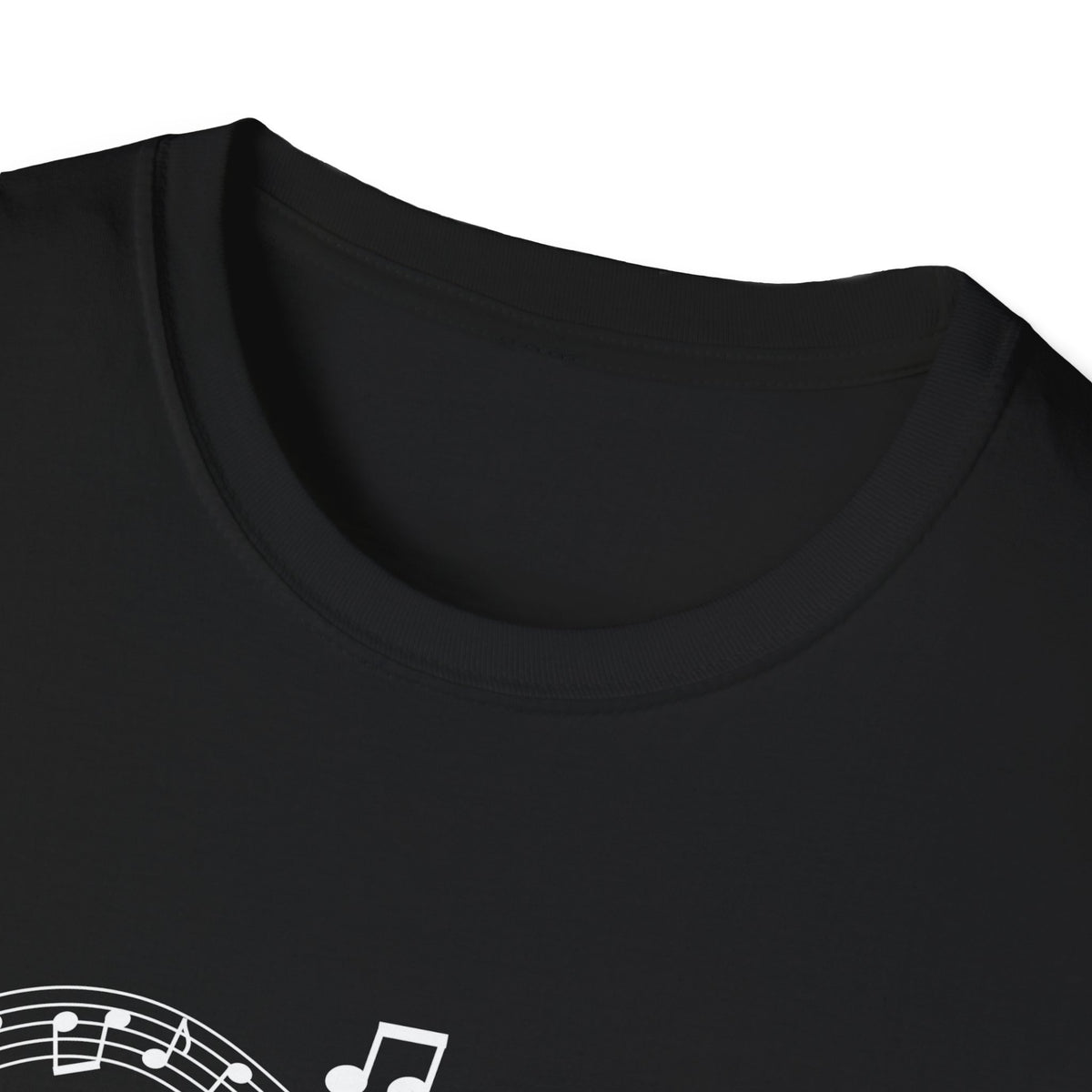 Music-themed Unisex Softstyle T-Shirt: 'I love piano' - black & white