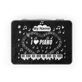 Music-themed Paper Lunch Bag: 'I love piano' - black & white