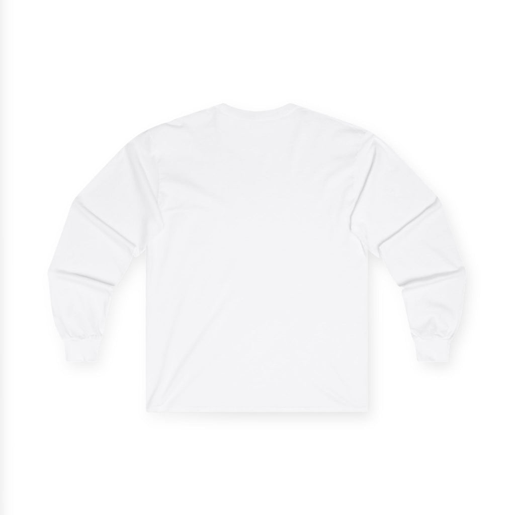 Music-themed Unisex Ultra Cotton Long Sleeve Tee: 'I love saxophone' - black on white