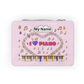 Music-themed Paper Lunch Bag: 'I love piano' - pink