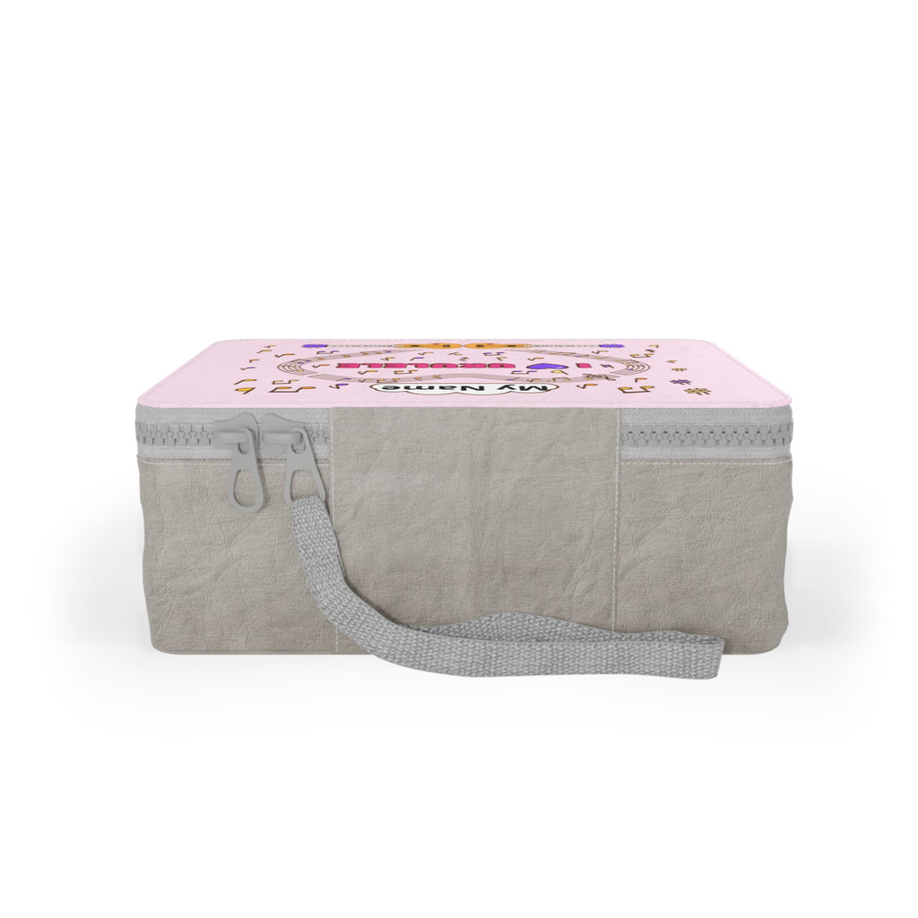 Music-themed Paper Lunch Bag: 'I love ukulele' - pink