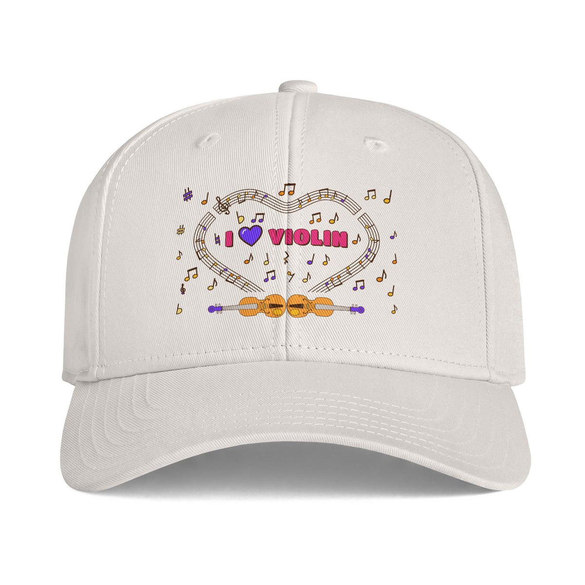 Music-themed Icon Cap: 'I love violin' - pink