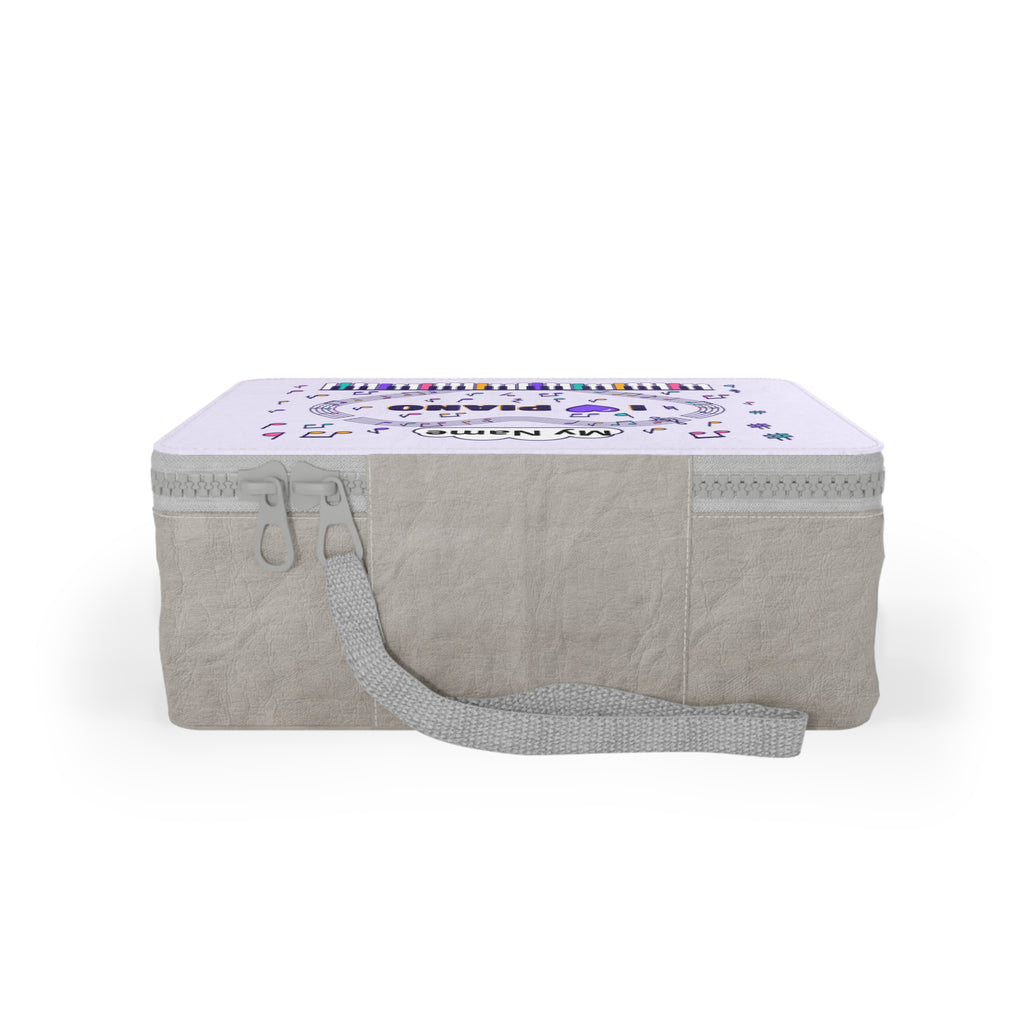 Music-themed Paper Lunch Bag: 'I love piano' - violet