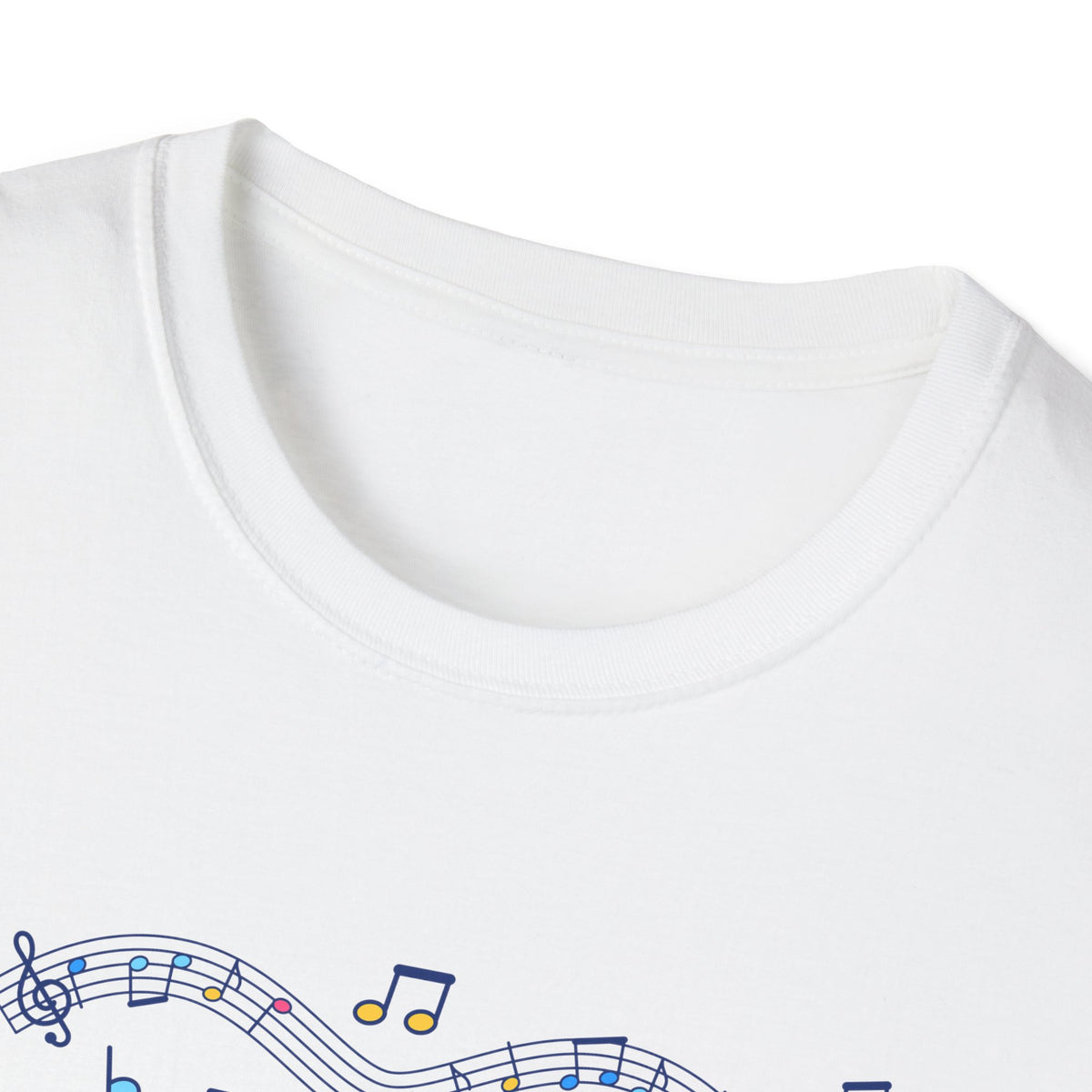 Music-themed Unisex Softstyle T-Shirt: 'I love guitar' - blue