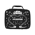 Music-themed Lunch Bag: 'I love saxophone' - black & white