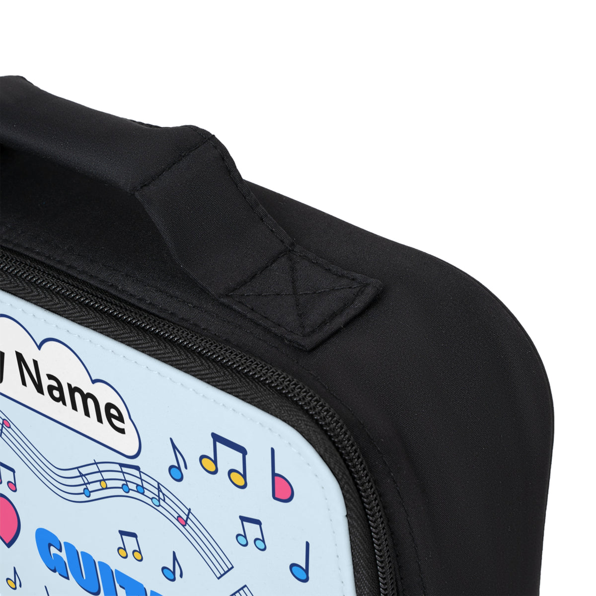 Music-themed Lunch Bag: 'I love guitar' - blue