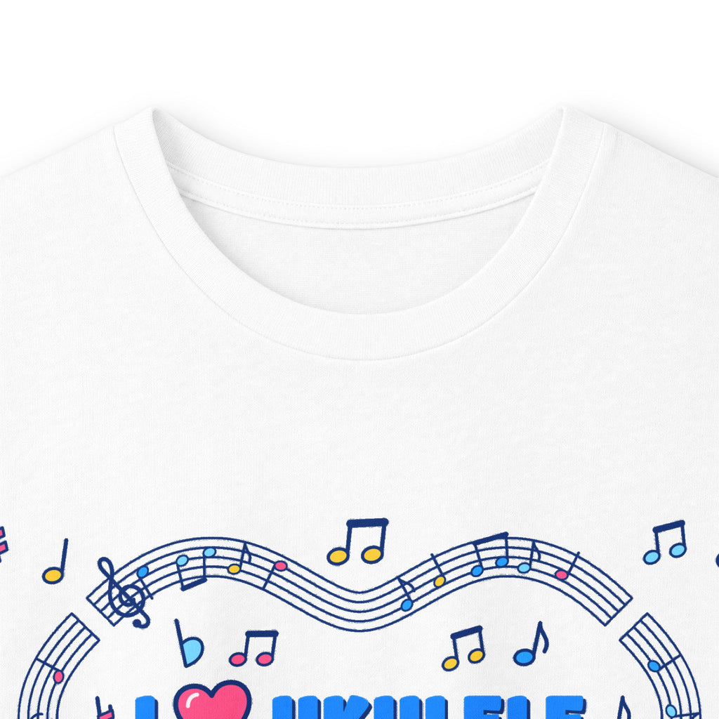 Music-themed Unisex Ultra Cotton Long Sleeve Tee: 'I love ukulele' - blue