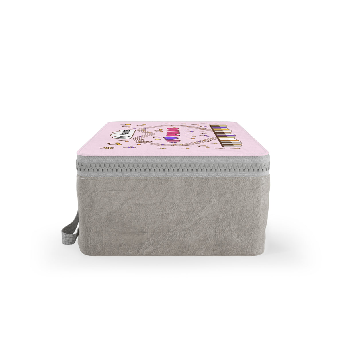 Music-themed Paper Lunch Bag: 'I love piano' - pink