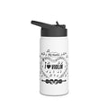 Music-themed Stainless Steel Water Bottle, Standard Lid: 'I love violin' - black on white