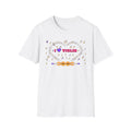 Music-themed Unisex Softstyle T-Shirt: 'I love violin' - pink