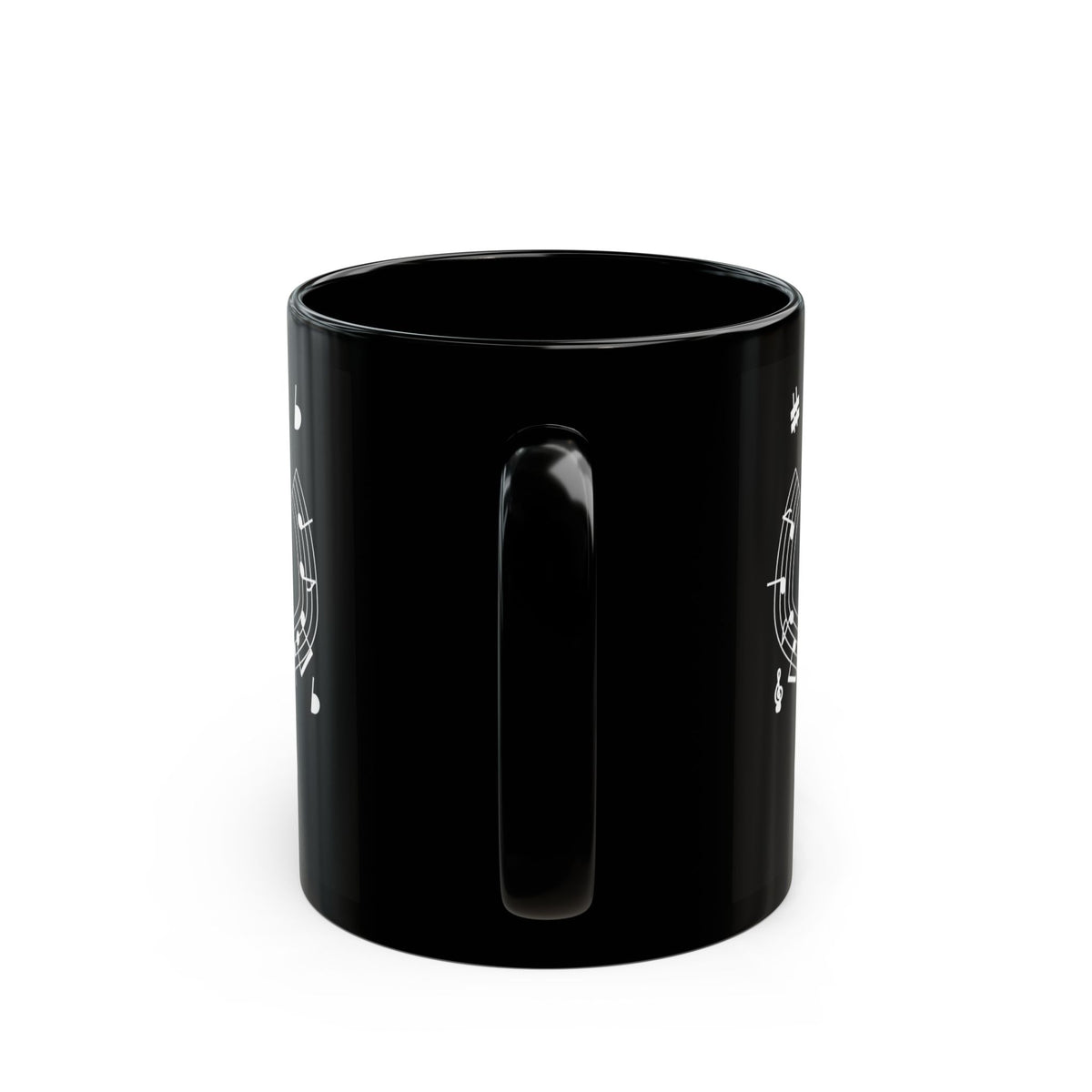 Music-themed Black Mug (11oz, 15oz): 'I love violin' - black & white