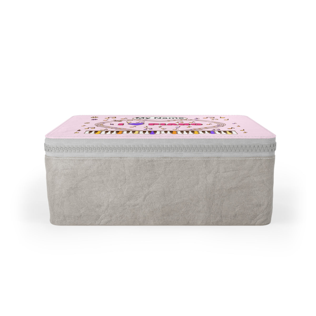 Music-themed Paper Lunch Bag: 'I love piano' - pink
