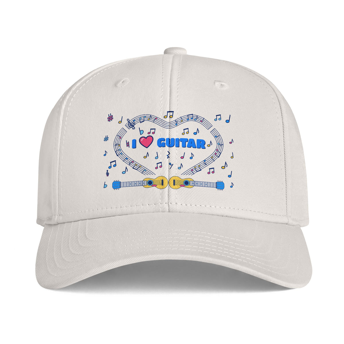 Music-themed Icon Cap: 'I love guitar' - blue