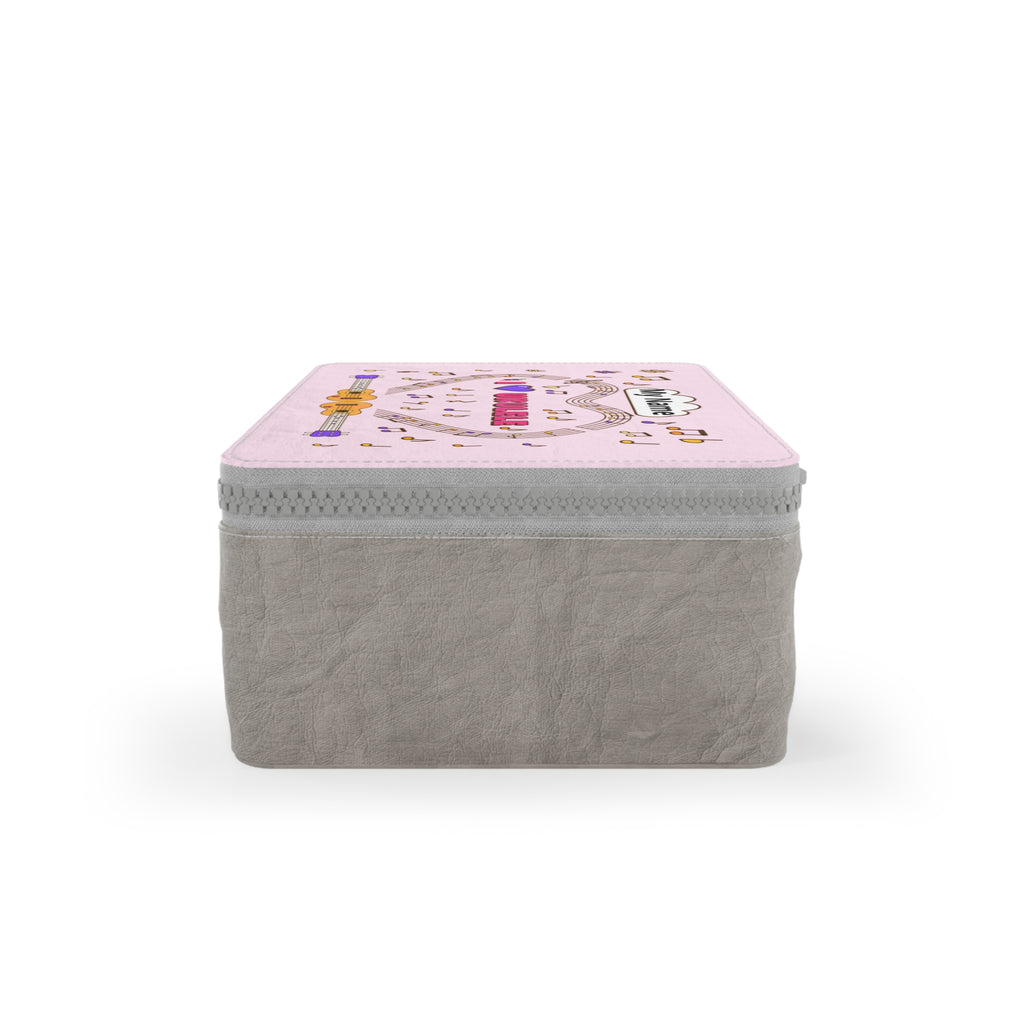 Music-themed Paper Lunch Bag: 'I love ukulele' - pink