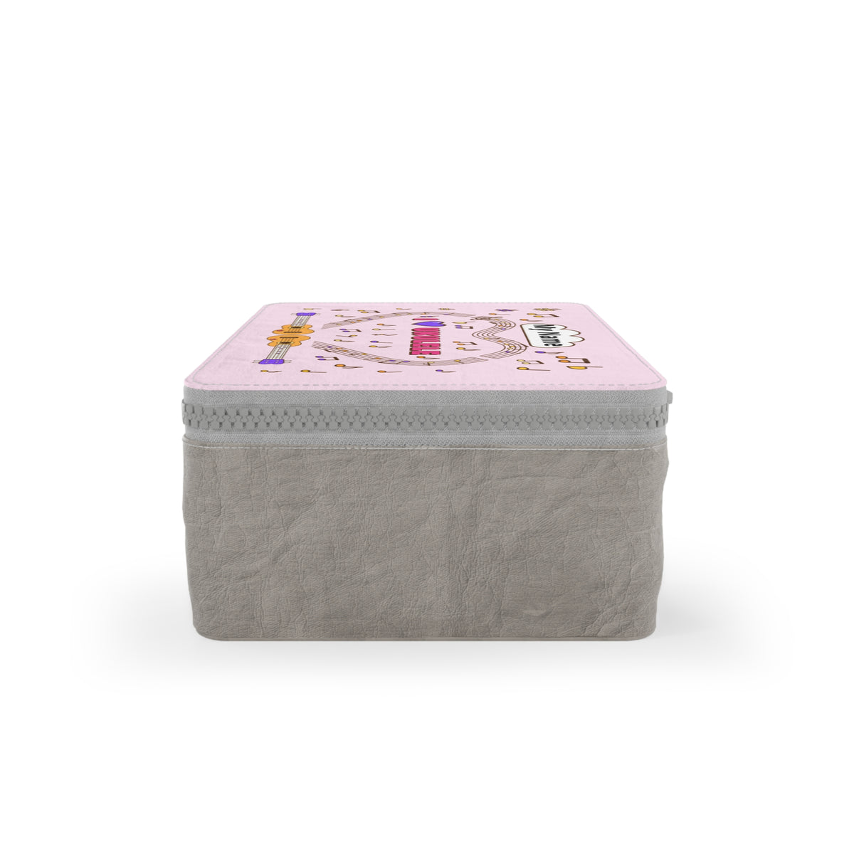Music-themed Paper Lunch Bag: 'I love ukulele' - pink